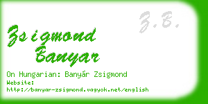 zsigmond banyar business card